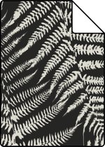 Proefstaal ESTAhome behangpapier varens zwart wit - 139001 - 26,5 x 21 cm