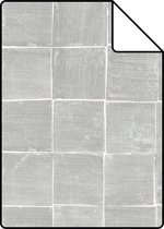 Proefstaal ESTAhome behangpapier tegelmotief grijs - 148317 - 26,5 x 21 cm