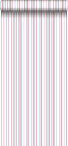 ESTAhome behangpapier strepen roze en turquoise - 137305 - 53 cm x 10,05 m