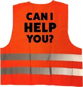 Can i help you hesje oranje met reflecterende strepen voor volwassenen - personeel - veiligheidshesjes / veiligheidsvesten