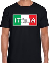 Italie / Italia landen t-shirt zwart heren - Italie landen shirt / kleding - EK / WK / Olympische spelen outfit S