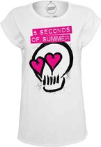 Mister Tee 5 Seconds Of Summer Dames Tshirt -S- 5 Seconds of Summer Skull Wit
