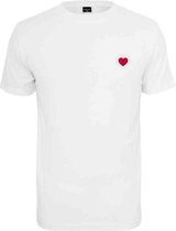 Urban Classics Dames Tshirt -S- Heart Wit