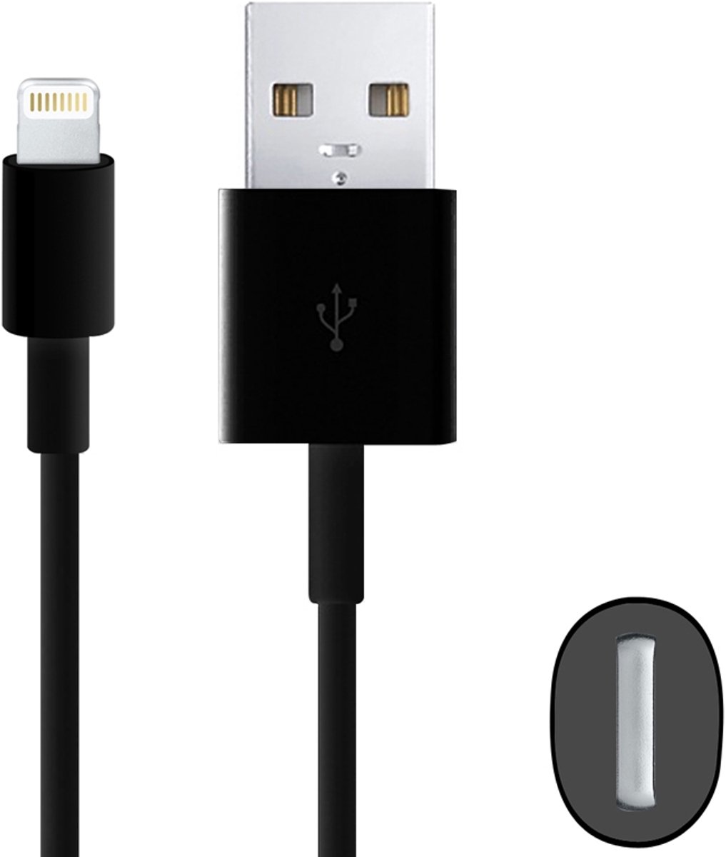 8-pin (lightning) kabel zwart 1 meter geschikt voor iPhone