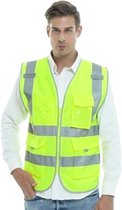 Veiligheidsvest met meerdere zakken Reflecterende werkkleding, maat: M-borst 112 cm (geel)-Geel