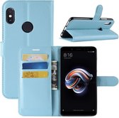 Voor Xiaomi Redmi Note 5 Pro Litchi Texture Horizontal Flip beschermende lederen tas met houder & kaartsleuven & portemonnee (blauw)