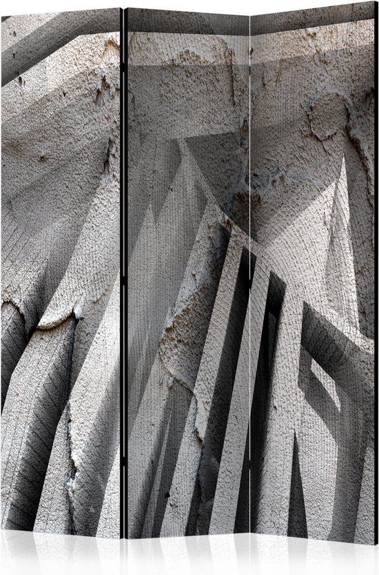 Kamerscherm - Scheidingswand - Vouwscherm - Beton 3D [Room Dividers] 135x172 - Artgeist Vouwscherm