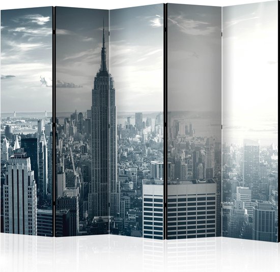 vidaXL Kamerscherm Inklapbaar New York Bij Nacht Scheidingswand