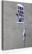 Schilderijen Op Canvas - Schilderij - Well Hung Lover by Banksy 80x120 - Artgeist Schilderij