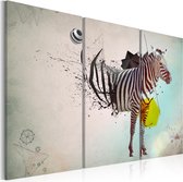 Schilderijen Op Canvas - Schilderij - zebra - abstractie 90x60 - Artgeist Schilderij