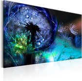 Schilderijen Op Canvas - Schilderij - Dandelions: Blue Glow 90x60 - Artgeist Schilderij
