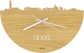 Skyline Klok Texel Eikenhout - Ø 40 cm - Stil uurwerk - Wanddecoratie - Meer steden beschikbaar - Woonkamer idee - Woondecoratie - City Art - Steden kunst - Cadeau voor hem - Cadeau voor haar - Jubileum - Trouwerij - Housewarming - WoodWideCities