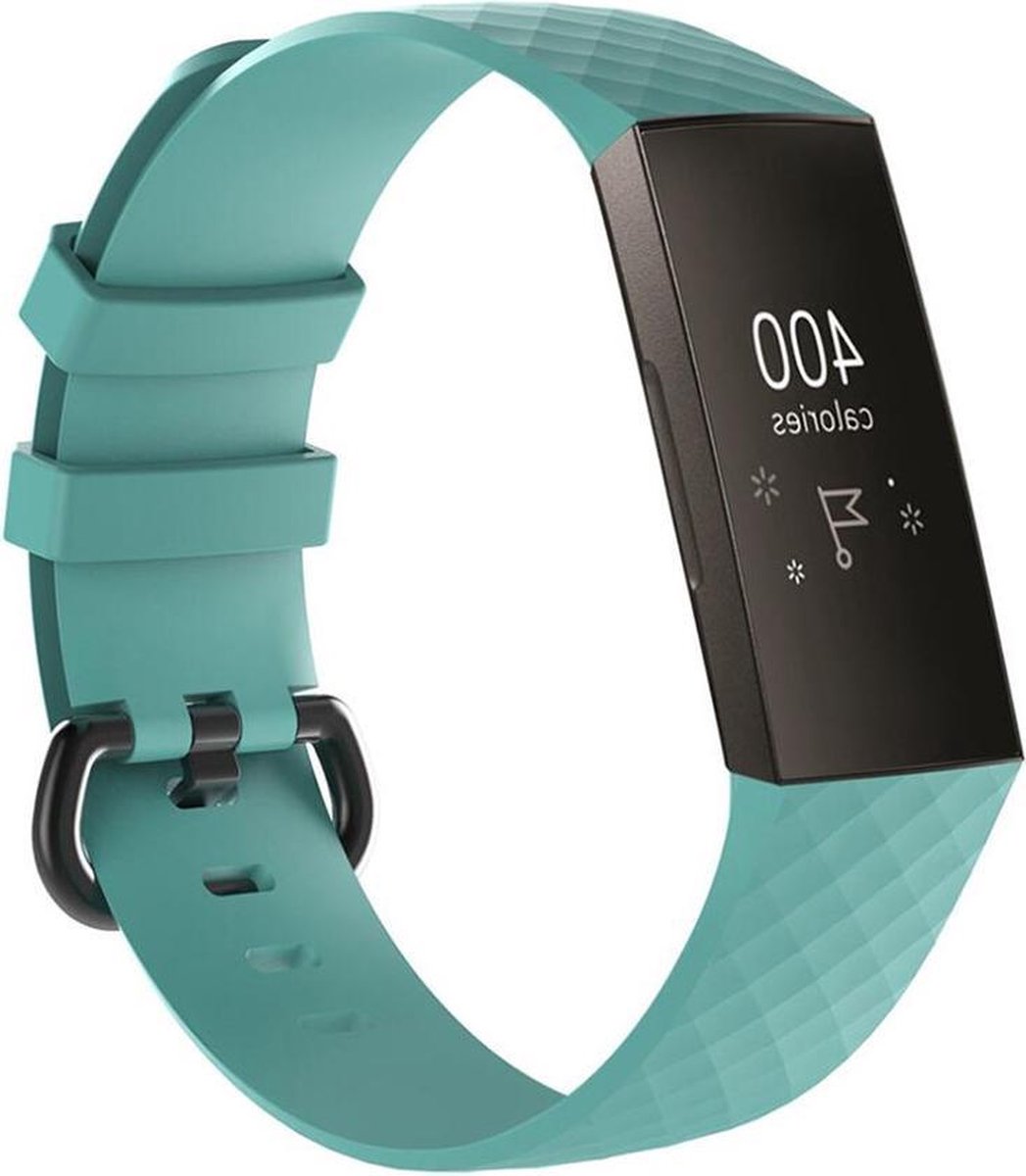 Shop4 - Fitbit Charge 3 Bandje - Siliconen Mint Groen