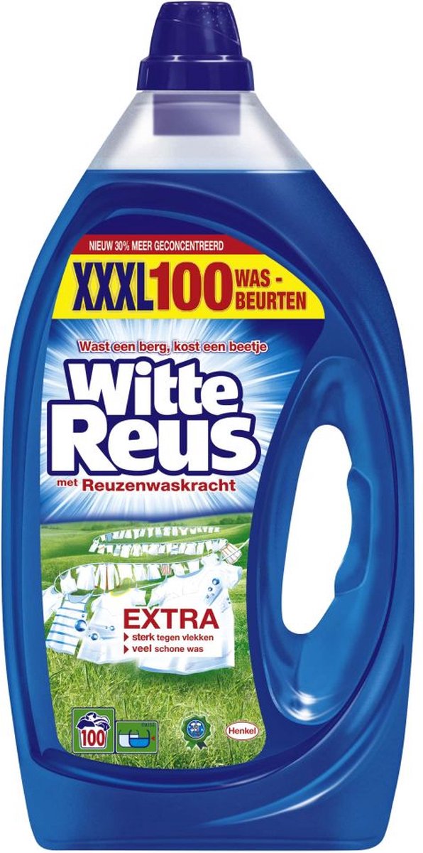 Veilig Hiel Beeldhouwer Witte Reus Gel - Vloeibaar Wasmiddel - Witte Was - Grootformaat - 100  wasbeurten | bol.com