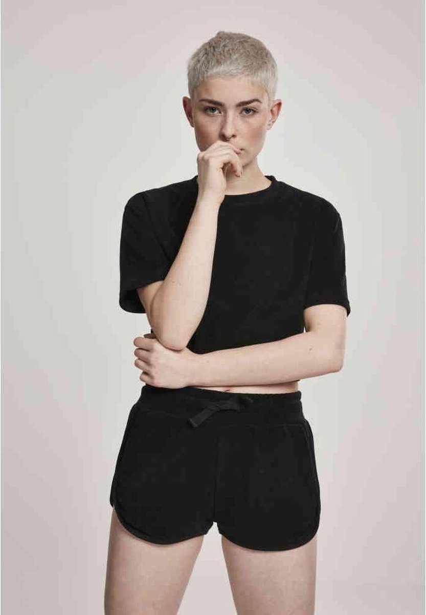 Urban Classics Crop top -XS- Towel Zwart