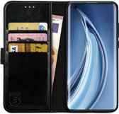Rosso Element Book Case Wallet Hoesje Geschikt voor Xiaomi Mi 10 (Pro) | Portemonnee | 3 Pasjes | Magneetsluiting | Stand Functie | Zwart