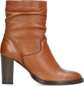 Sacha - Dames - Cognac leren enkellaarsjes met hak - Maat 39