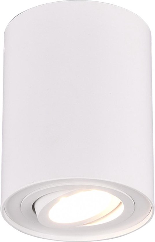LED Plafondlamp - Plafondverlichting - Trion Cosmin - GU10 Fitting - 1-lichts - Rond - Mat Wit - Aluminium