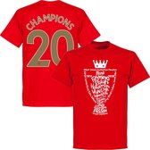 Liverpool Kampioens T-Shirt 2020 + Champions 20 - 4XL