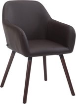 Clp Achat V2 Eetkamerstoel - Kunstleer - Bruin - Kleur onderstel : walnoot (eik)