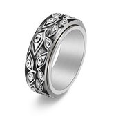 Anxiety Ring - (Ogen) - Stress Ring - Fidget Ring - Draaibare Ring - Spinning Ring - Spinner Ring - Zilver- (17.25 mm / maat 54)