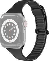 By Qubix TPU Slim Fit bandje - Zwart - Geschikt voor Apple Watch 38mm - 40mm - 41mm - Compatible Apple watch bandje - smartwatch bandje - siliconen