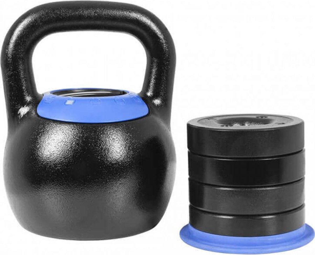 Gorilla Sports Kettlebell - Verstelbaar in gewicht - 16 tot 24 kg – foto 8