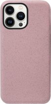 ADEL Tarwe Stro TPU Back Cover Softcase Hoesje Geschikt voor iPhone 14 Pro Max - Duurzaam Afbreekbaar Milieuvriendelijk Roze
