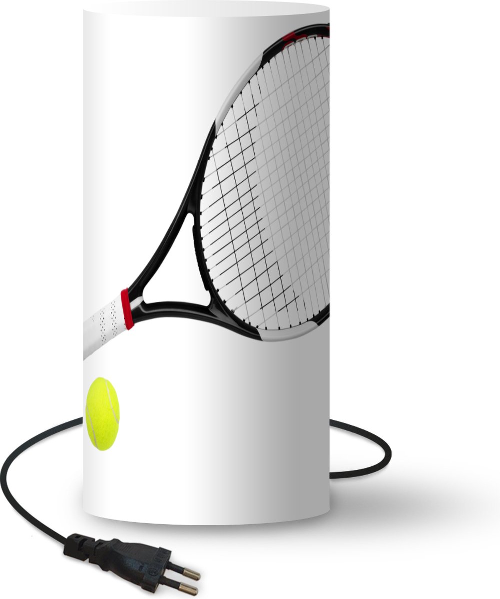 Lamp - Nachtlampje - Tafellamp slaapkamer - Tennisracket en tennisbal - 54 cm hoog - Ø24.8 cm - Inclusief LED lamp