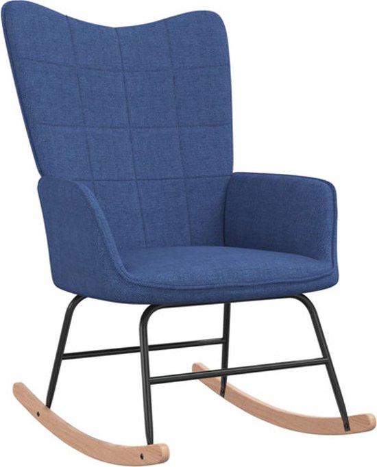 vidaXL Chaise à bascule Tissu Bleu