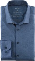 OLYMP No. Six 24/Seven super slim fit overhemd - tricot - middenblauw - Strijkvriendelijk - Boordmaat: 43