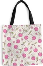 MuchoWow® Sac bandoulière - Sac de plage - Big Shopper - Sac shopping - Cerises - Fleurs - Pois - Motifs - 40x40 cm - Sac en coton
