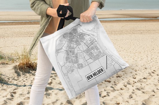 Sac à bandoulière - Sac de plage - Shopper City map Den Helder - 45x45 cm - Sac en coton