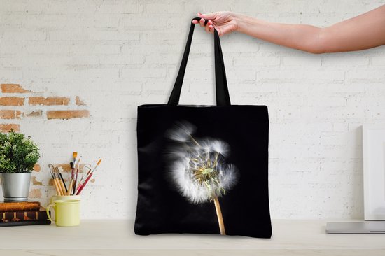 Sac bandoulière - Sac de plage - Shopper Une fleur de pollen sur fond noir - 45x45 cm - Sac en coton
