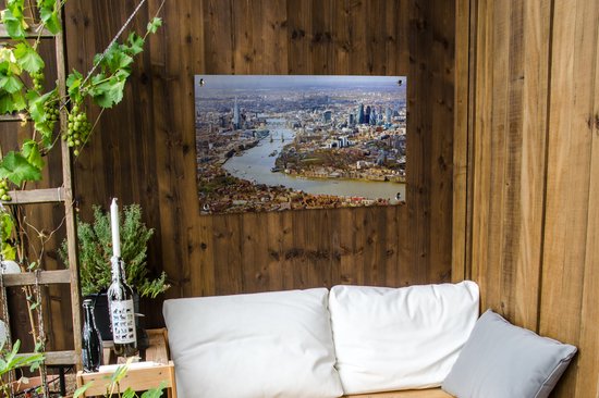 Posters de jardin en dehors de la Tamise - Londres - Architecture - 90x60 cm - Toile de jardin