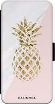 Casimoda® bookcase - Geschikt voor iPhone XR - Hoesje met pasjeshouder - Ananas - Multi - Kunstleer