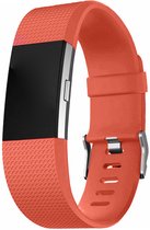 Bandje Voor Fitbit Charge 2 Sport Band - Rood Oranje - Maat: ML - Horlogebandje, Armband