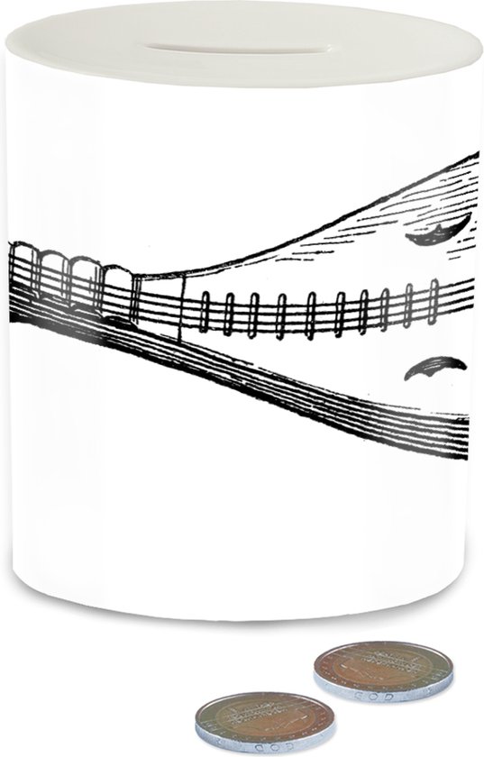 Tirelire - Tirelire - Un dessin noir et blanc d'un violon chinois -  Tirelires 