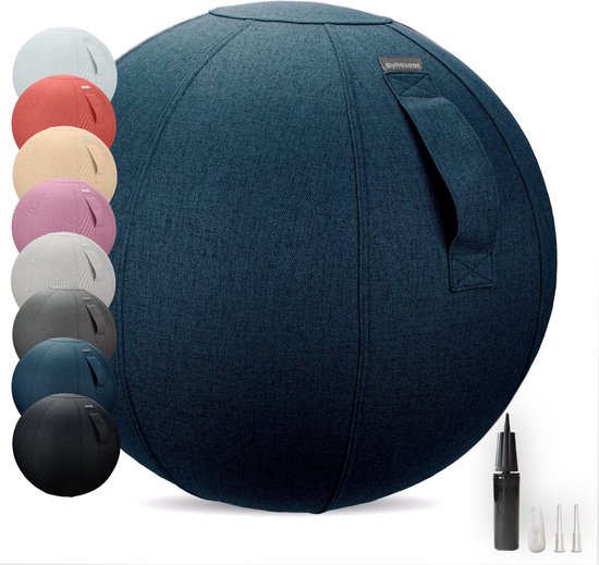Dynaseat – ergonomische zitbal voor kantoor en thuis – incl pomp – blauw - 65 cm