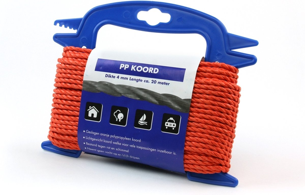 Polypropyleen Koord - Touw - Gevlochten - Oranje - 4mm x 20 meter | bol.com