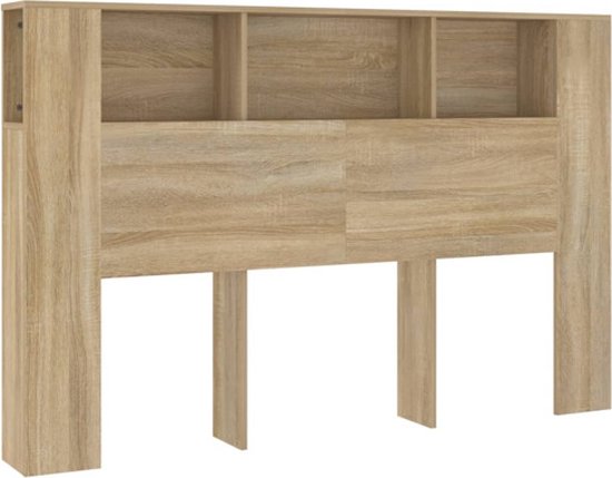 vidaXL Tête de lit murale - Chêne Sonoma - 160 x 18,5 x 104,5 cm - Bois d'ingénierie - Partie lit