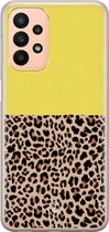 Casimoda® hoesje - Geschikt voor Samsung A23 - Luipaard Geel - Backcover - Siliconen/TPU - Geel