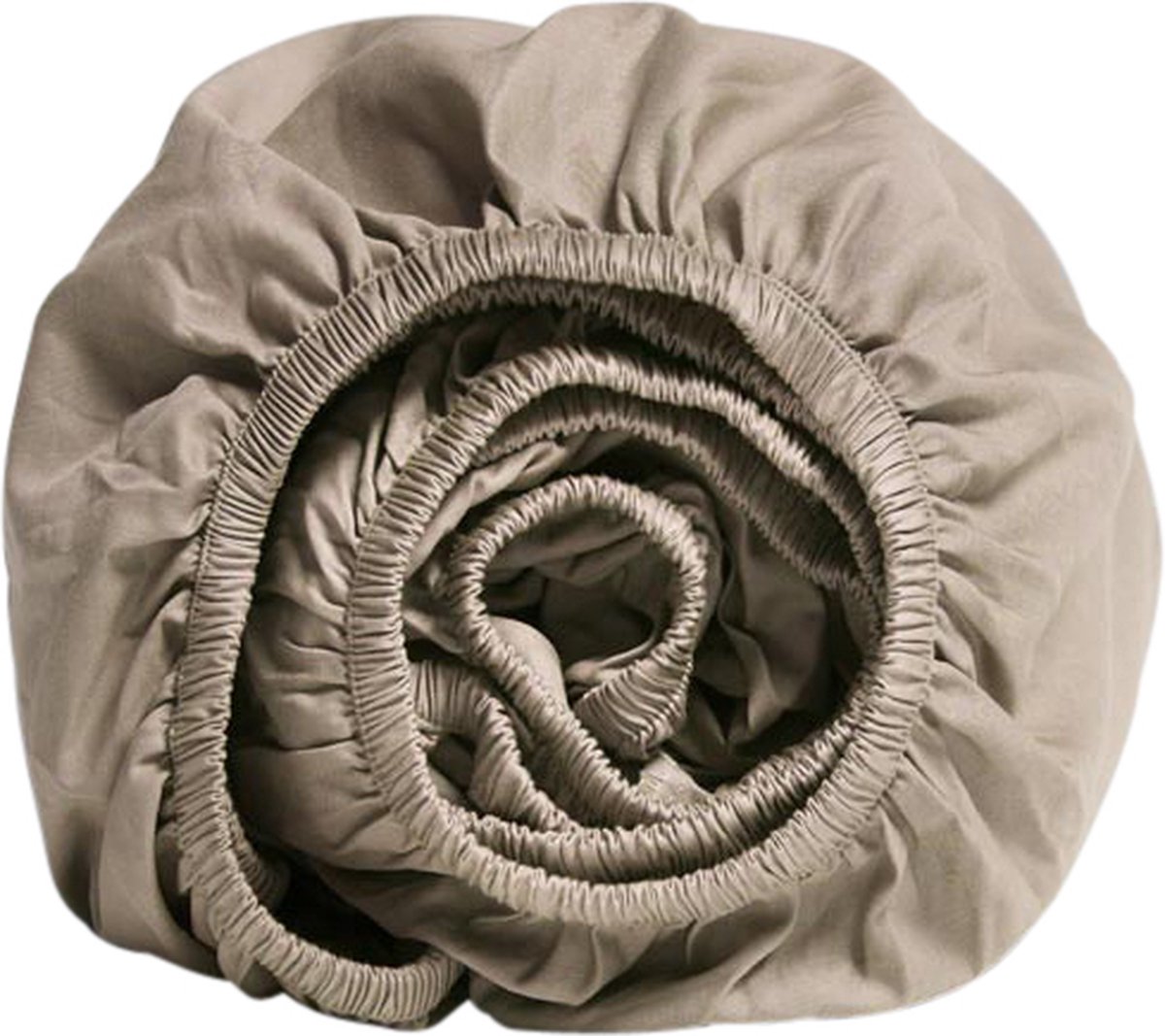 Yumeko hoeslaken katoen satijn warm taupe 140x200x30 - Bio, eco & fairtrade