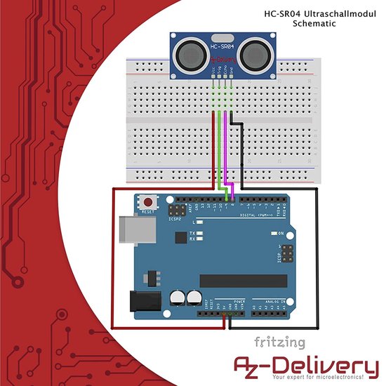 AZDelivery HC-SR04 Ultrasone Module Rangefinder Sensor compatibel met ...