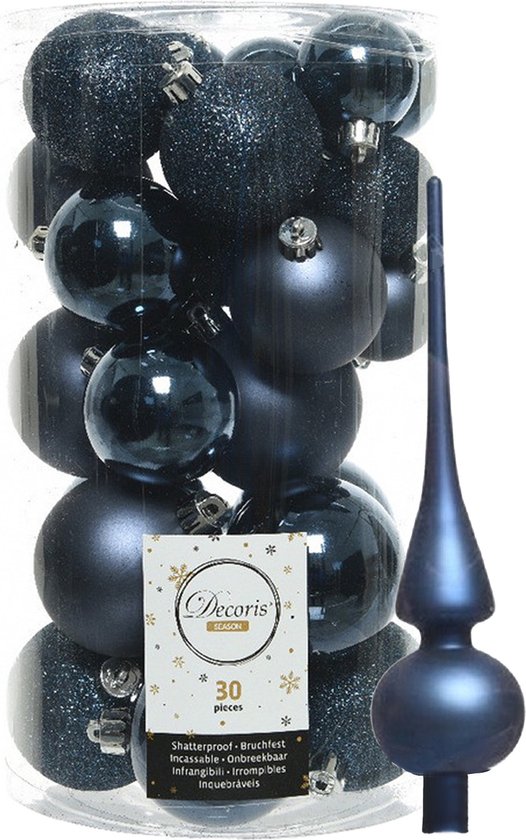 Lichtblauwe plastic kerstballen, 6cm, 10 stuks