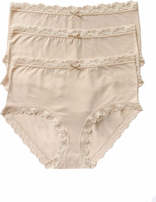Lot de 3 slips taille femme Nina von C - Dentelle - 40 - beige