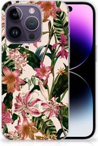 Telefoon Hoesje Geschikt voor iPhone 14 Pro Leuk TPU Back Case Bloemen