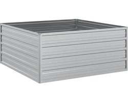 vidaXL - Plantenbak - verhoogd - 100x100x45 - cm - gegalvaniseerd - staal - zilver