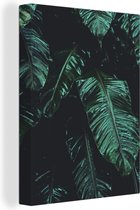 Canvas Schilderij Jungle - Palmboom - Bladeren - Tropisch - 90x120 cm - Wanddecoratie
