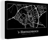 Canvas Schilderij Plattegrond - 's-Hertogenbosch - Stadskaart - Kaart - 60x40 cm - Wanddecoratie